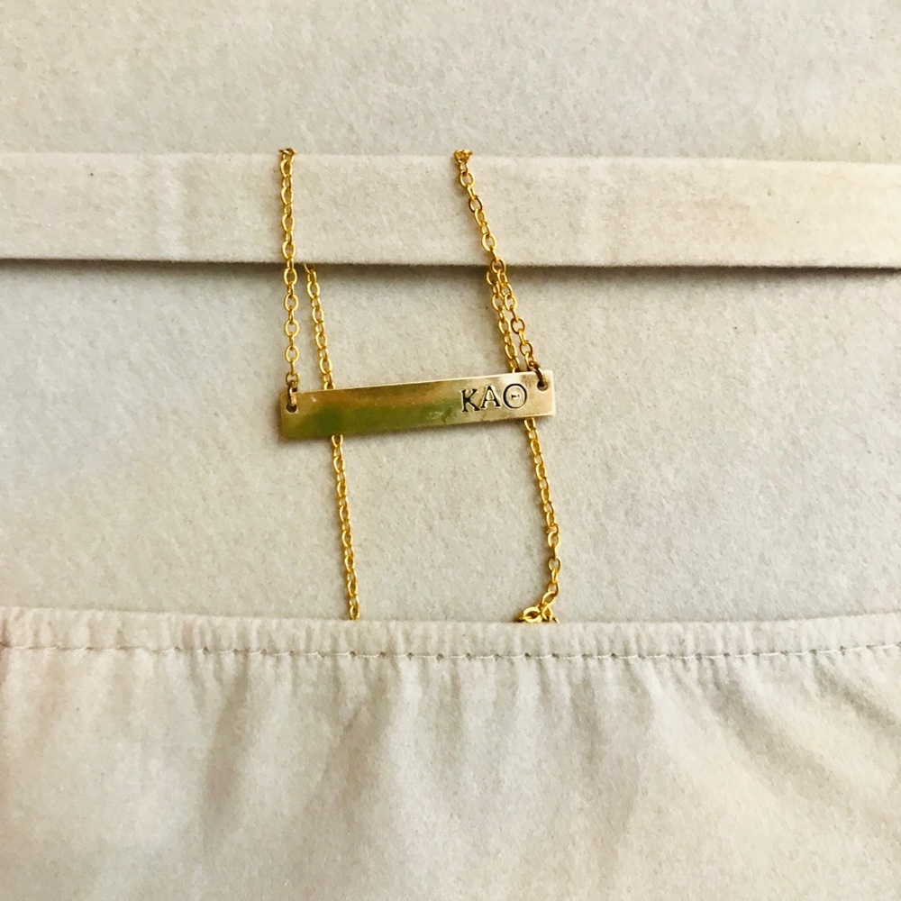 Gold Kappa Alpha Theta Bar Necklace ✨